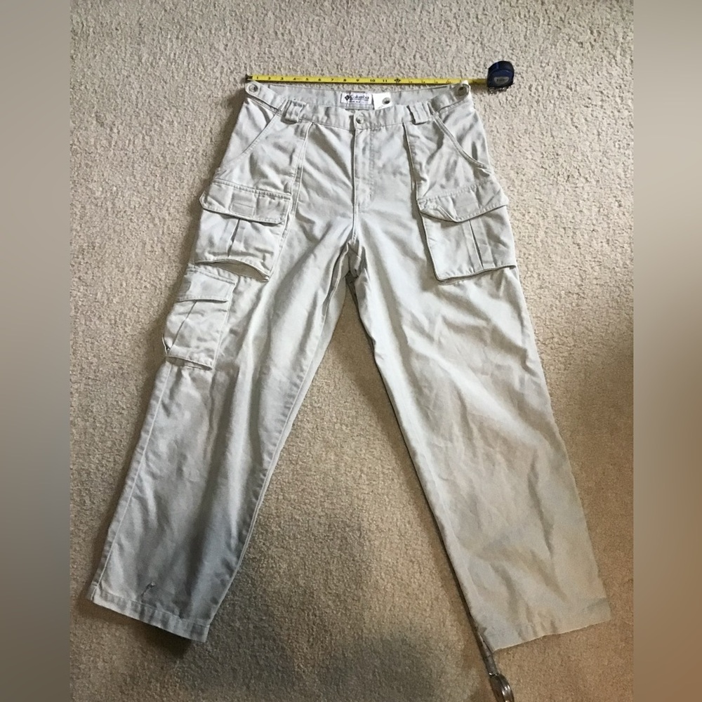 Columbia Cargo Pants Men’s 34x30 heavy cotton canvas Color:stone